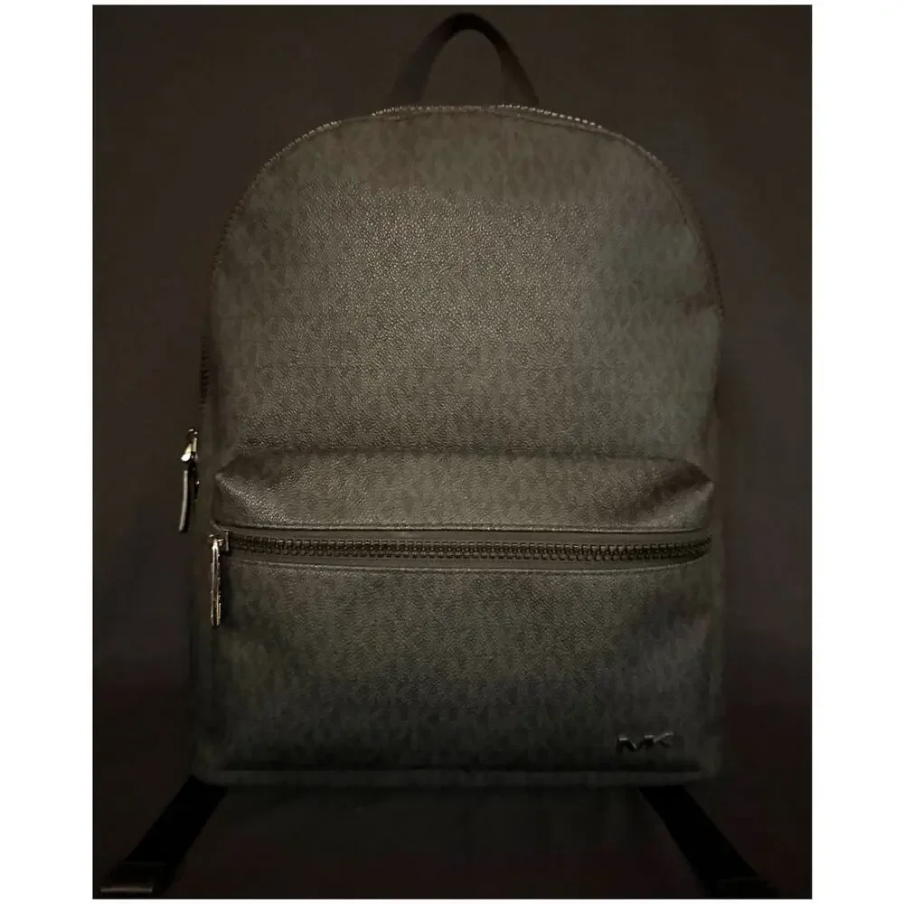 Michael Kors Cooper Signature Backpack – Black Logo-Print Canvas - Picture 3 of 11